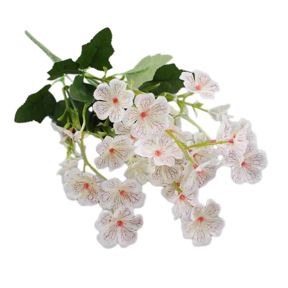 1 Bundle Artificial Flowers Violet Bouquet Outdoor Fake Flowers Plastic Plants Garden Porch Home Wedding Decoration 40Cm 7 Color