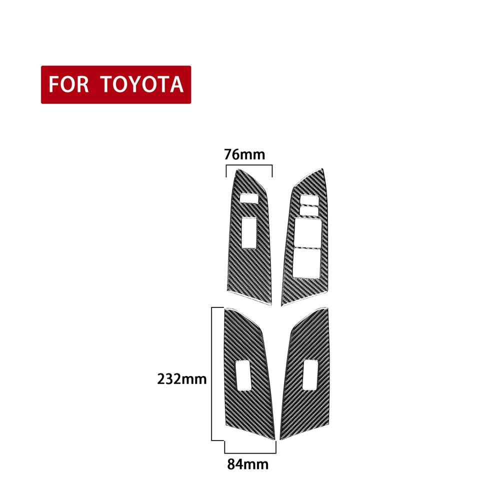 4pcs Carbon Fiber Window Switch Interior Trim For Toyota Tundra 2014-18  Right-hand-driver Only