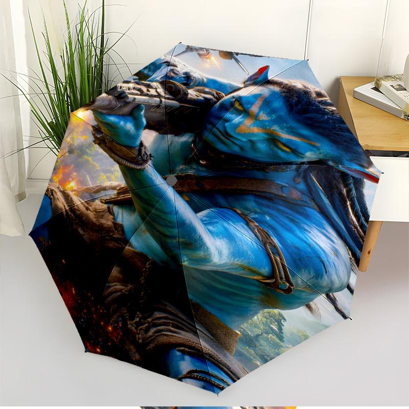 Avatar Print Automatic Open Close Umbrella, Portable Foldable Umbrella, for Outdoor Commute Camping Trip, Ideal Birthday Gift