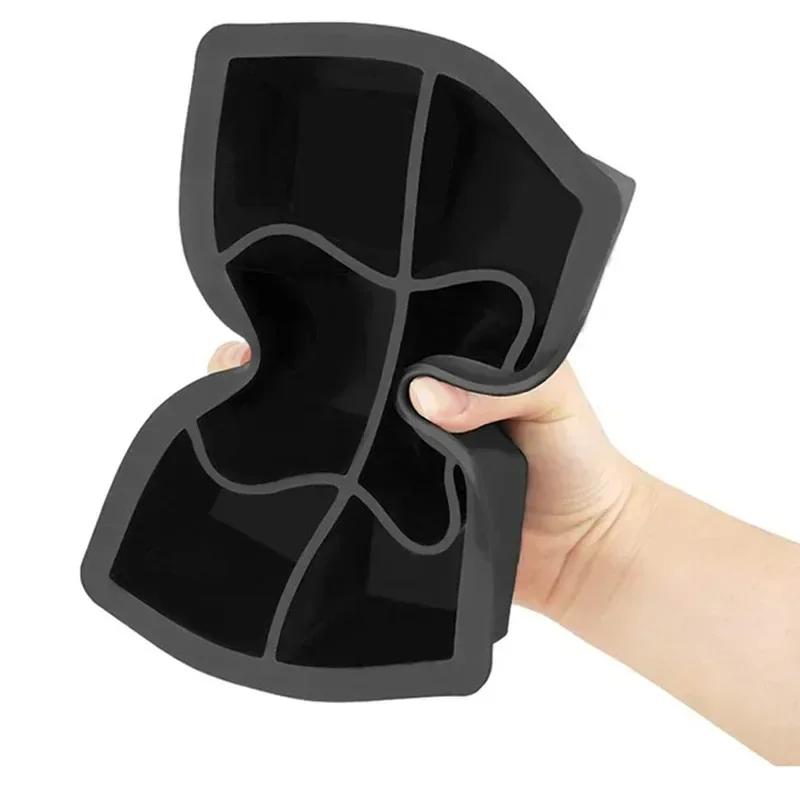 4/6/8/Grid Big Ice Tray Mold Food Grade Silicone Square Round Wine Ice Blocks Maker Model Giant Jumbo DIY Ice Maker Cube Tray