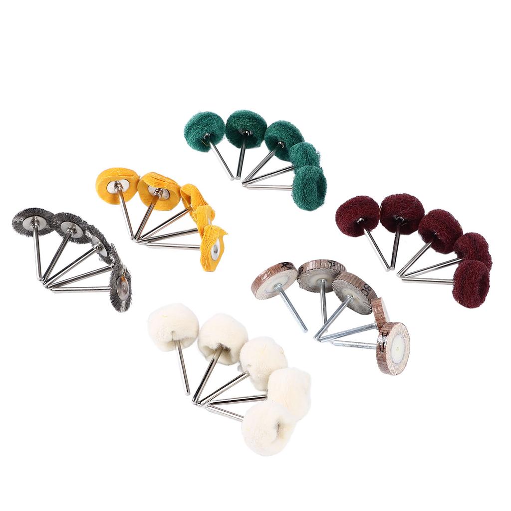 30 Stück Polier-Schwabbelscheiben-Set Metall-Rostentfernung mit 0,4 cm Schaft Power-Rotationswerkzeugteile