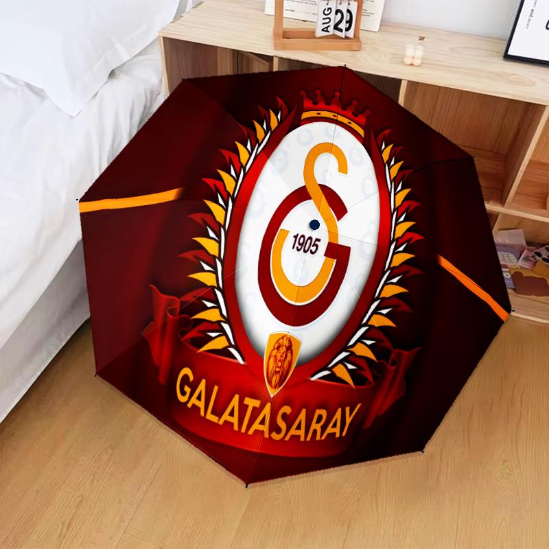 Galatasaray Football Club Automatic Folding Umbrella - 8-Rib Travel Umbrella with Auto Open/Close & Portable Gifts for holidays or birthdays