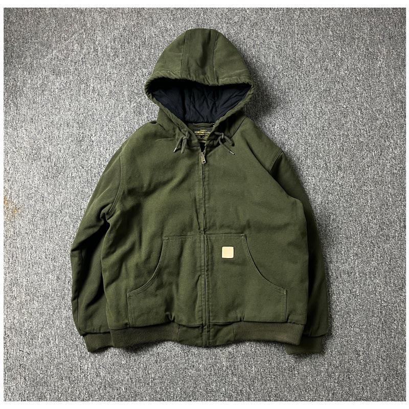 Ανδρικό Ρετρό Φθαρμένο Βαριάς Ποιότητας Καμβάς με Κουκούλα Αμερικανικού Στυλ για Χειμερινά Εργατικά Ρούχα