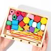Geometric Stacks Blocks Puzzle Game Interactive Wooden Beads Sequencing Toy Thinking Training
