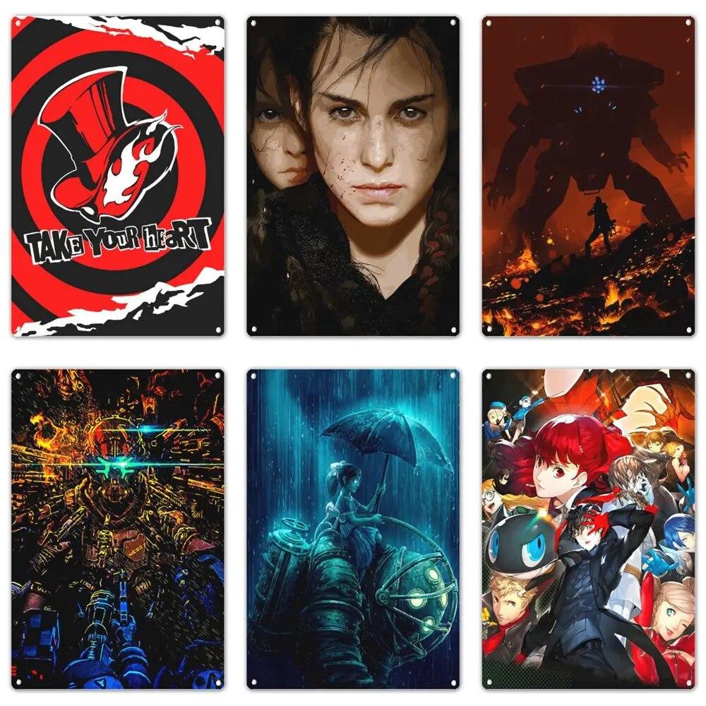 

Винтажная металлическая вывеска в стиле ретро, ​​классические игры, жестяной плакат, бар, паб, игровая комната, мужская пещера, настенный художественный декор, подарок для детей, мальчик