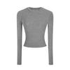 Women's Slim-Fit Long-Sleeve Top - High-End Round Neck Tee for Spring/Autumn