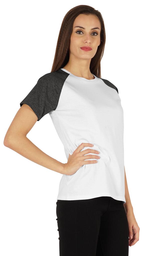 Inkmeso Women  S Raglan Short Sleeve T-Shirt Regular Fit Casual Solid Basic Tee