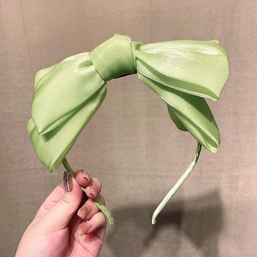 

1 шт. Яркий шелковый женский ободок для волос Сетчатая заколка Головной убор Прочный бант Повязка для волос Девочки Green