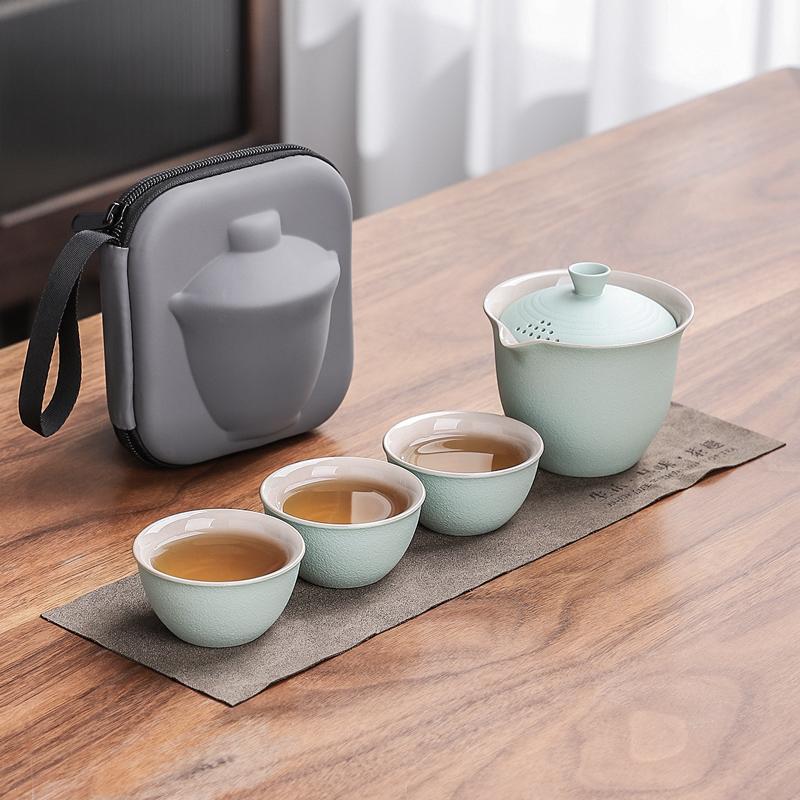 

Чайная церемония Дорожный чайный набор Mate Портативный чайный набор для заваривания чая на открытом воздухе Чашка для заваривания чая на одну чашку Чайник на три чашки