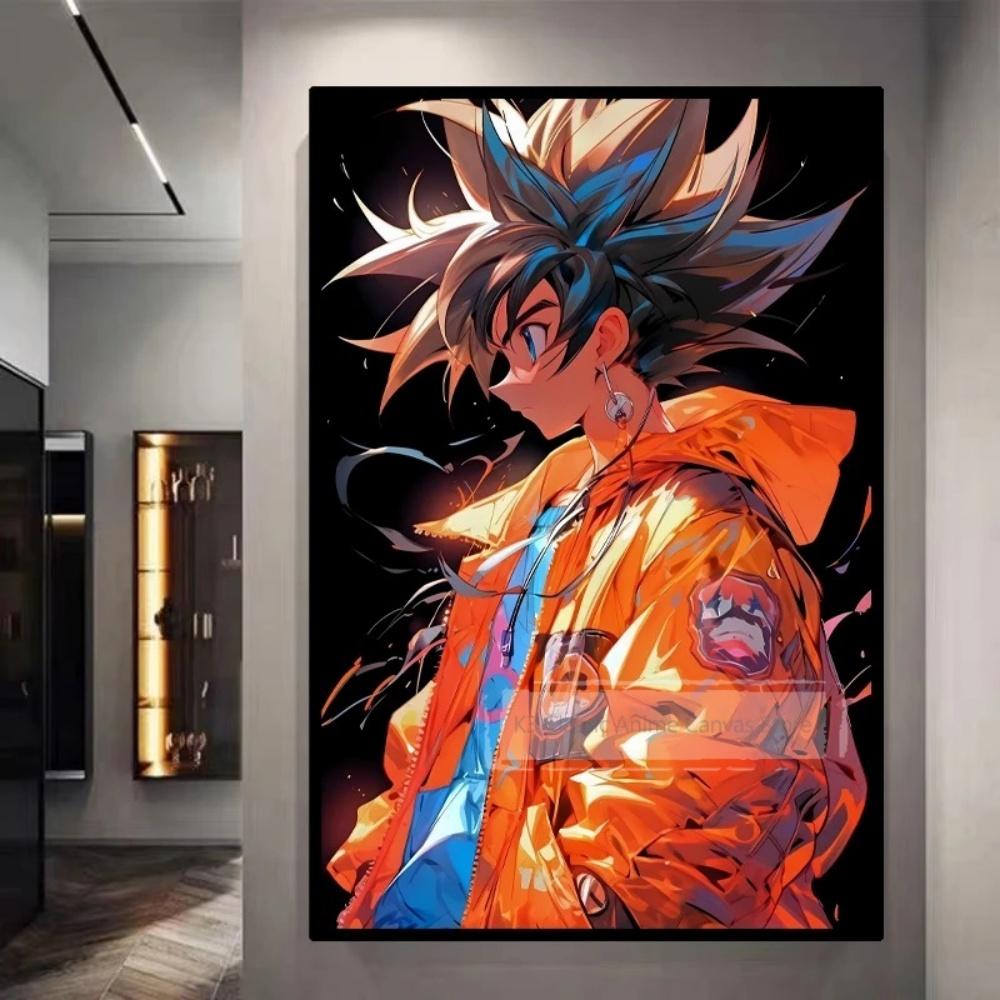 Dragon Ball Starry Night Tapestry  Sun Wukong Super Saiyan Anime Hanging with Gokus Kamehameha Ideal for Otaku Bedroom Decor