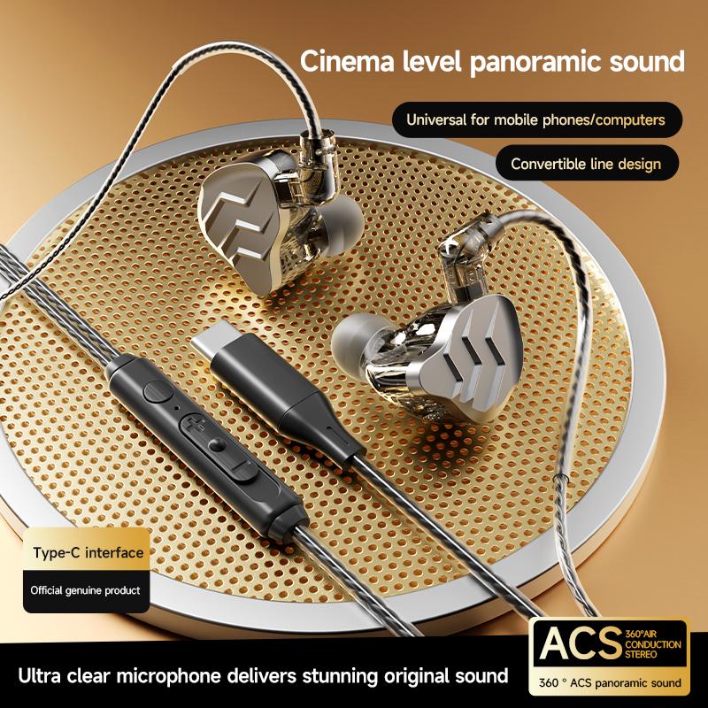 Digital Chip Wired Earphones 3.5mm AUX/Type C 9D HiFi Surround Heavy Bass In-Ear Headsets For Samsung Huawei Xiaomi OPPO iPad PC