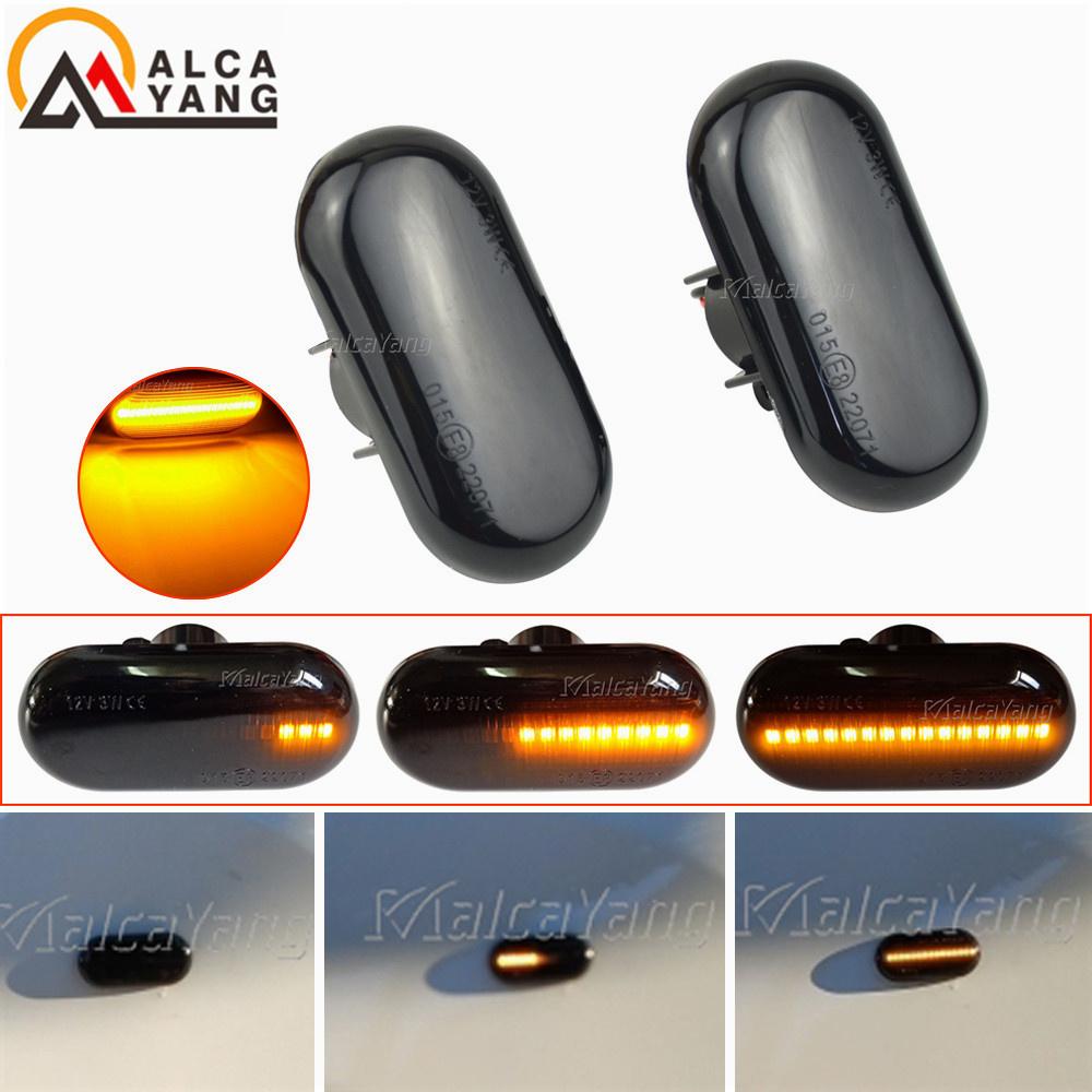 2Pcs Side Marker Turn Signal Lights LED Dynamic For Mercedes-Benz Smart Fortwo/Forfour 453 2015 2016 2017-2019 Car Accessories