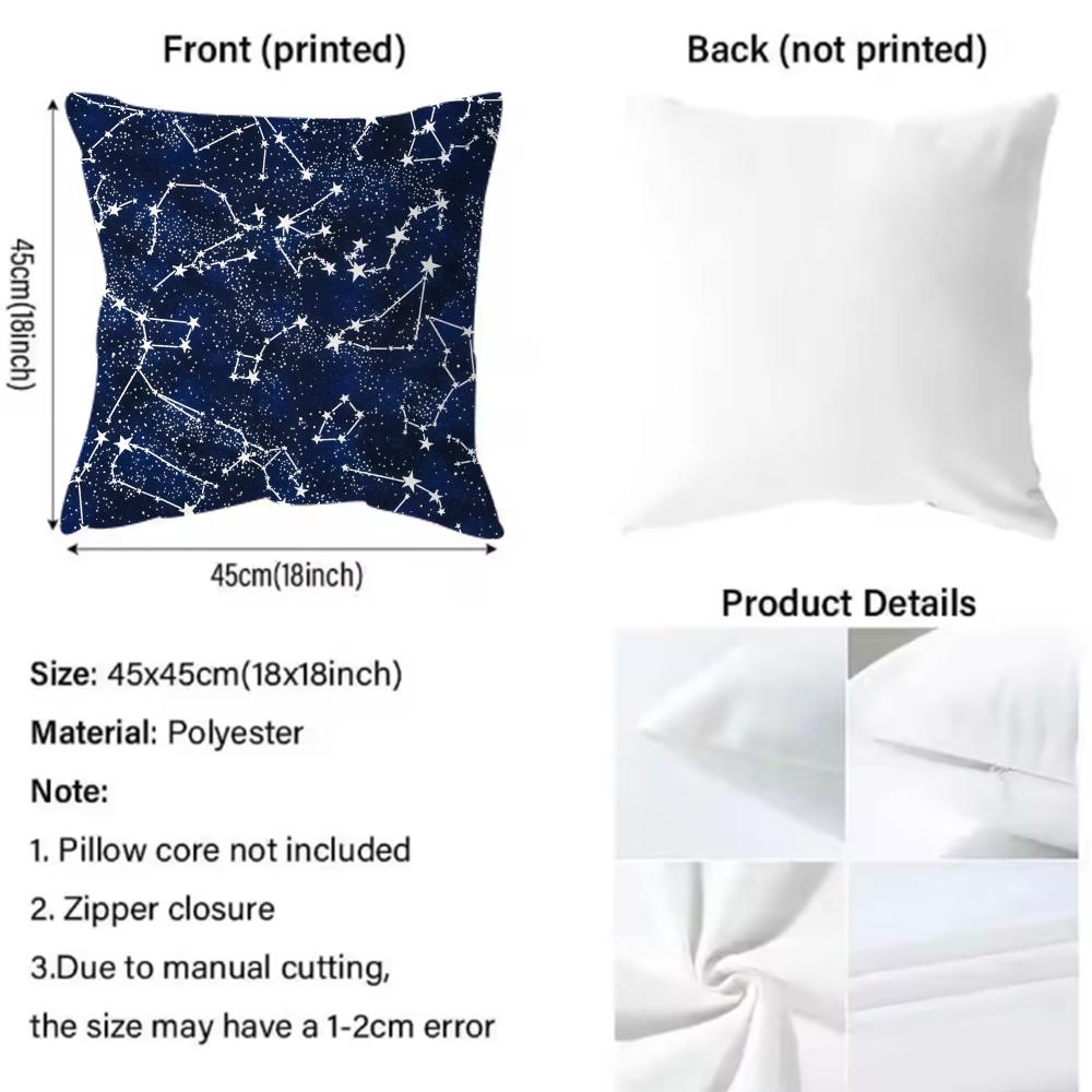 Starry Sky Texture Cushion Cover Comfortable Reversible Pillow Cover Ideal For Car Sofa Bedroom & Beyond