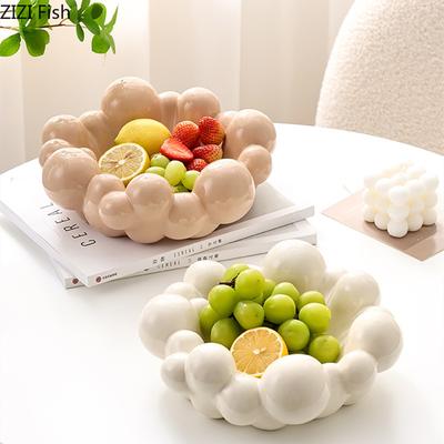 Light Luxury Ceramic Fruit Plate Wedding Party Nut Snacks Fruit Plate Living Room Storage Decoration Home Tableware Decoration