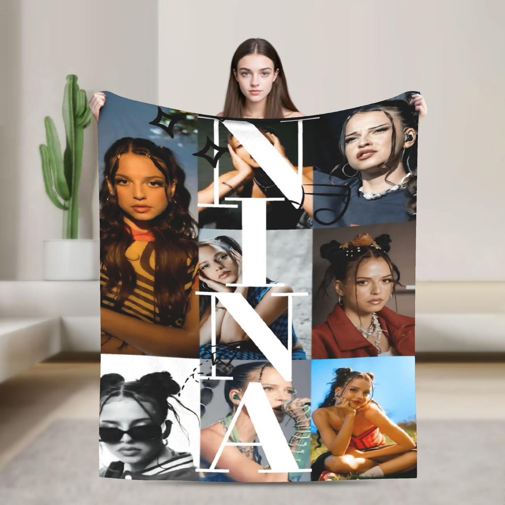 Nina Chuba Musik Sänger Decke Weiche Bedruckte Plüschdecke für Kinder Erwachsene Outdoor Flanell Bettdecke Bettbezug