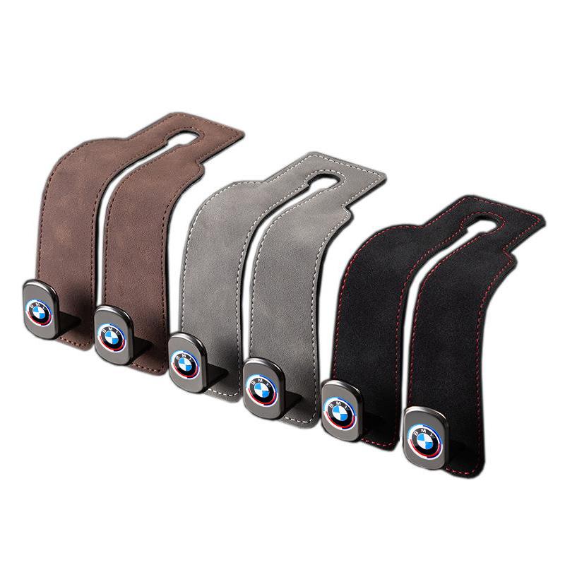 Quality 2 in 1 Car Headrest Hook Premium Suede Rear Seat Hanging Dual Hook For BMW F20 F21 F22 F23 F30 F31 F32 F33 F44 F45 E46