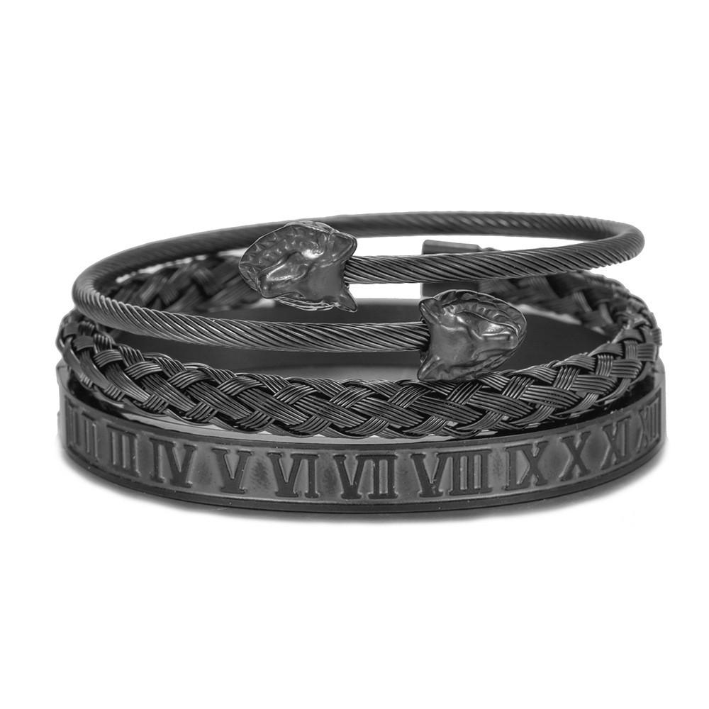 Geometrisches Offenes Armreif aus Titanstahl für Herren und Damen Trendiger Schmuck Geschenk für Reisen
