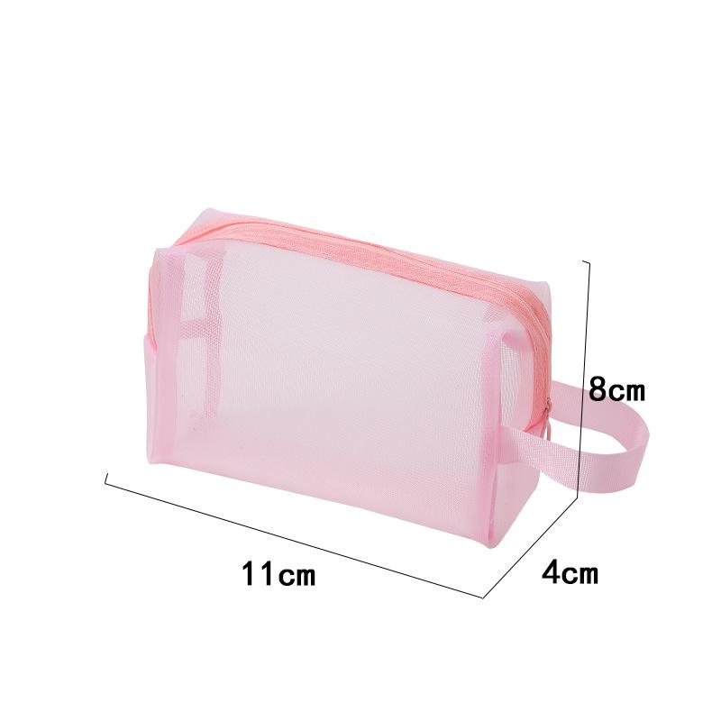 Large Capacity Mesh Makeup Bag Makeup Storage Pouch 1PC Black Layer Travel Cosmetic Bag Travel Toiletries Cosmetic Storage Bags