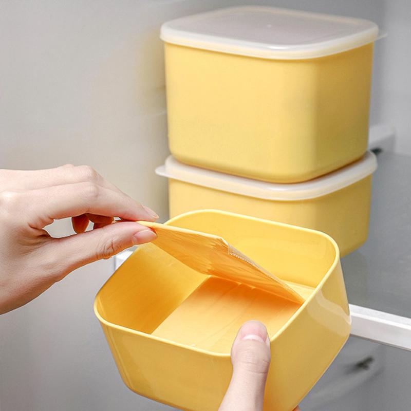 1 Pezzo Portafette Burro e Formaggio con Coperchio Scatola Trasparente in Plastica Contenitore per Formaggio a Fette Scatola per Conservazione in Frigorifero Portacontenitore Ermetico