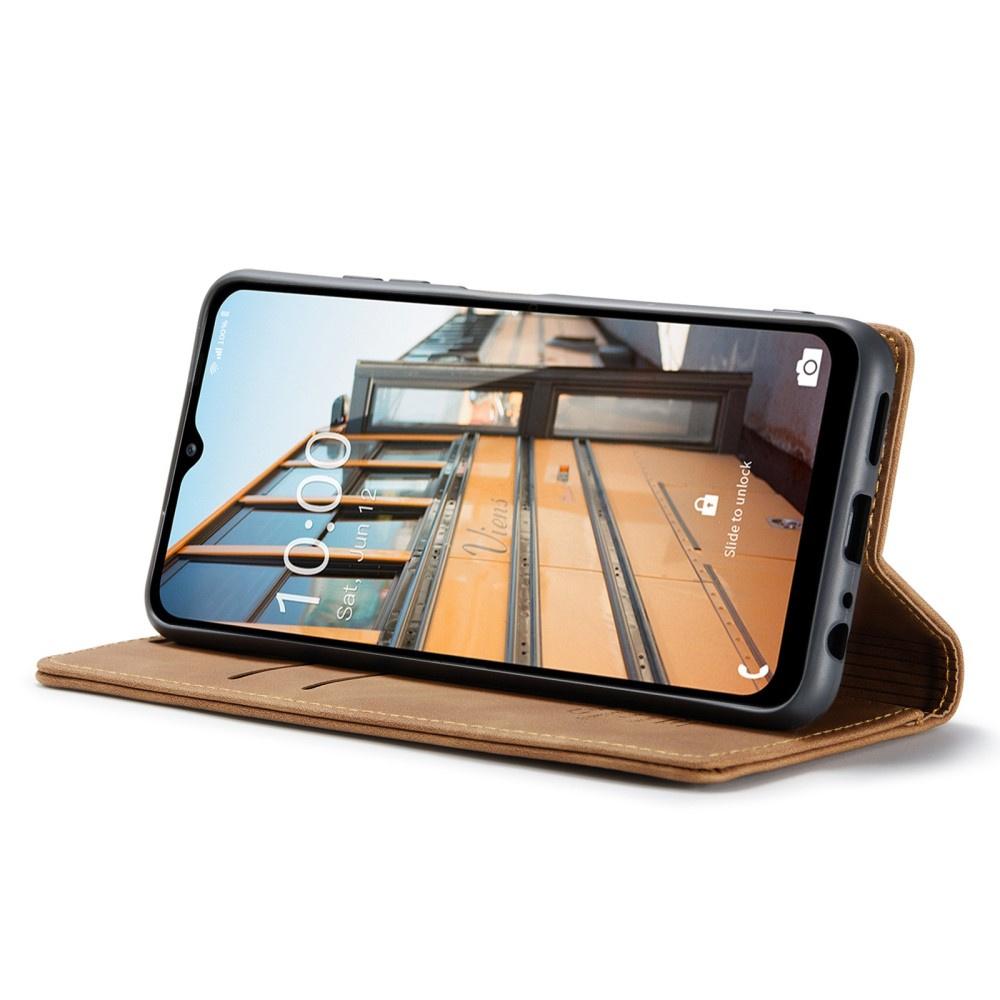 CASEME Case for Samsung Galaxy M33 5G, Leather Wallet Case, Brown