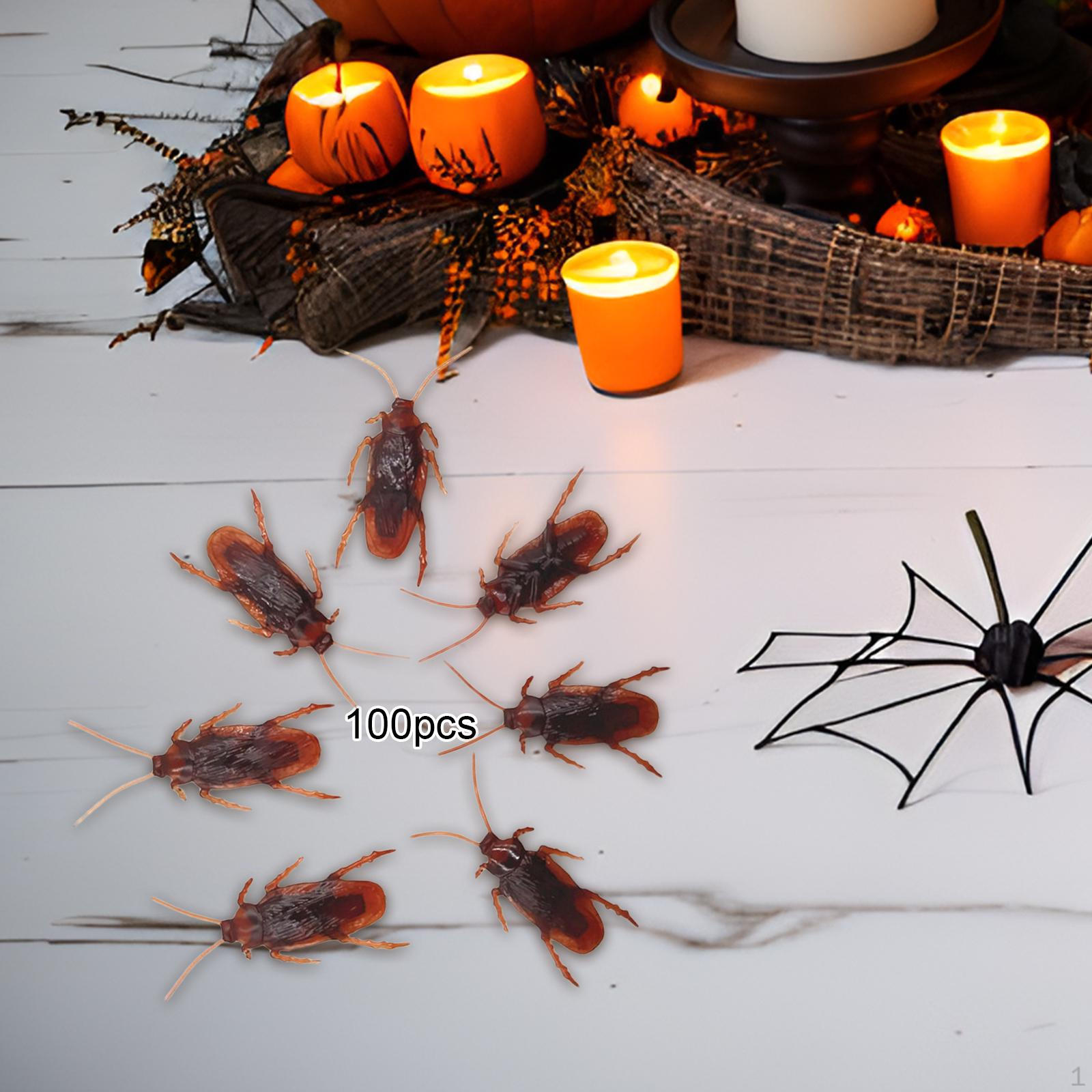 

100 Pieces Fake Cockroach Toys Artificial Roaches Realistic Trick Joke Figures PVC Material Suitable S