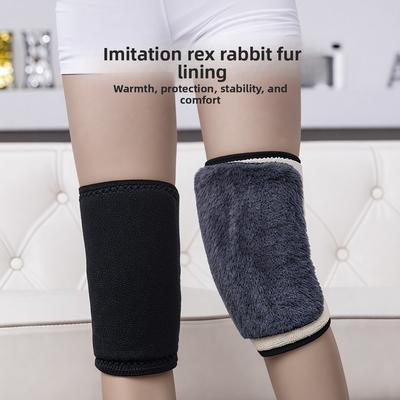 1 STuks Winter Warme Kniebeschermers voor Vrouwen Beenwarmers Mannen Oude Mensen Koude Benen Artritis Kniebeschermer Knieondersteuning Konijnenbont Kniebeschermer