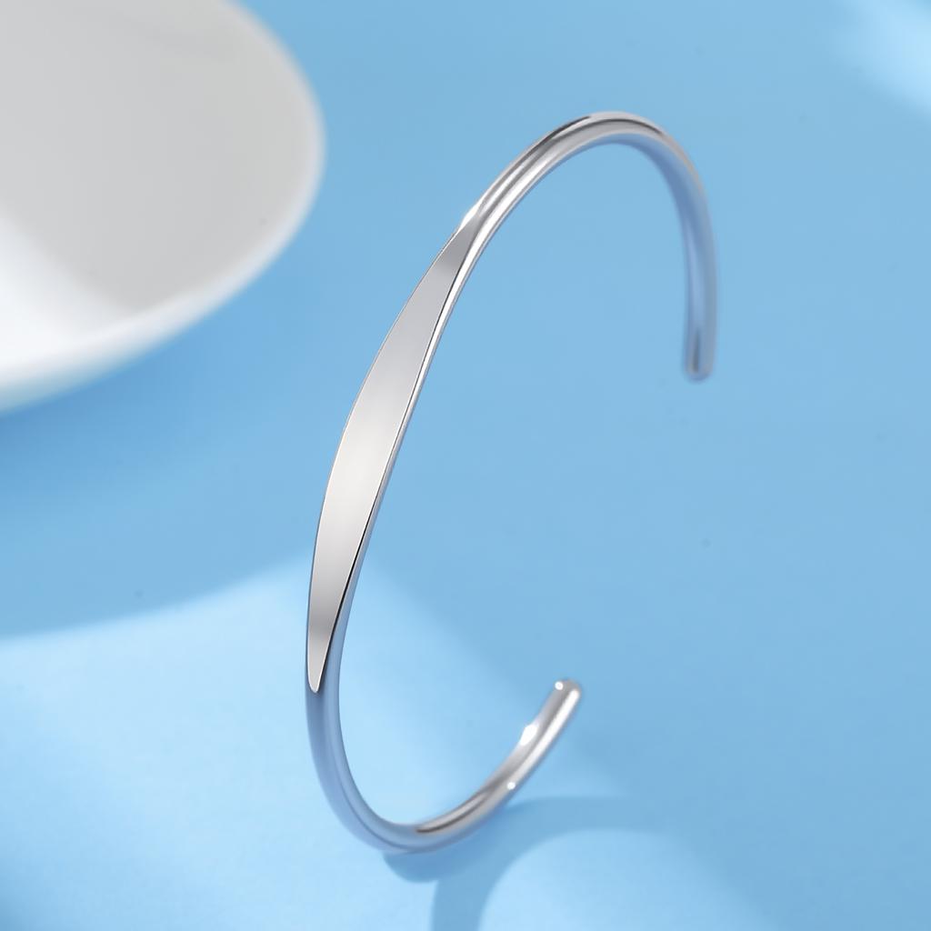 Minimalist Smooth Gloss Women's Open Bracelet Stainless Steel Minimalist Street Hip Hop Fashion Jewelry Gift