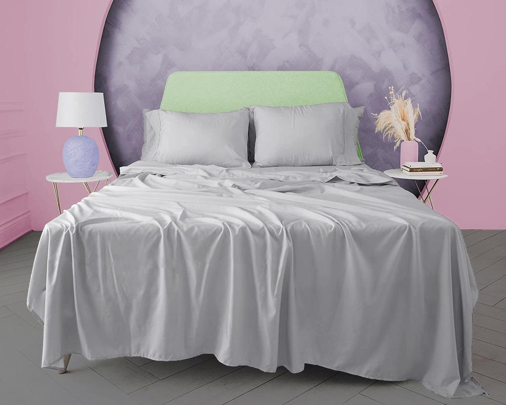 3dílná sada jednobarevných prostěradel ze 100% egyptské bavlny, 600TC - obsahuje 1 prostěradlo a 2 polštáře, různé velikosti a barvy