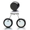 2 Pairs Punk Hip-Hop Stainless Steel Black Ear Clips Set, Fashionable Style, Suitable for Both Men And Women, Suitable for All Seasons