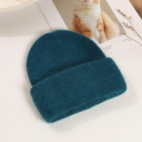 Mode Neue Angora Strick Wintermütze für Damen Kaninchenfell Flauschige Gestrickte Mützen Mütze Damen Weich Warm SKI Skullies Mützen