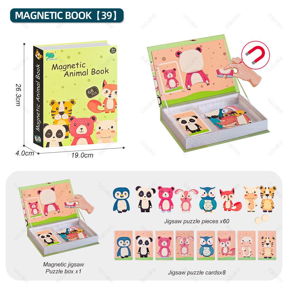 Neues Interessantes DIY-Puzzle für Kinder Magnetisches Zauberbuch-Serie Magnetischer Aufkleber für Kinder Spielzeug für die frühkindliche Bildung Chri