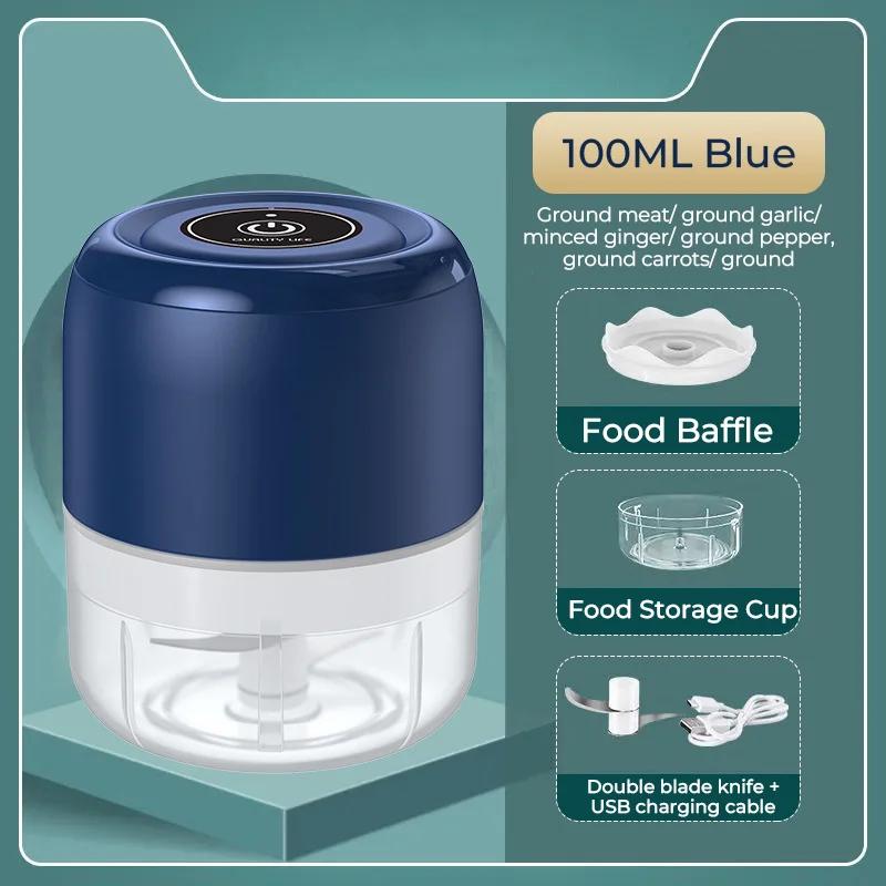 

Мини-электрический измельчитель чеснока, 100/250 мл, овощной чили, мясо, имбирь, прочный, прочный, USB-зарядка, кухонные блендеры