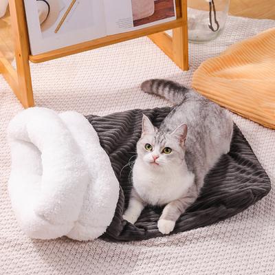 Yousheng Cat Sleeping Bag Cozy Winter Cats Cave Bed Soft Plush Cat Sack Warm Pet Tunnel Hideaway Calming Bed for Indoor Cats Kittens
