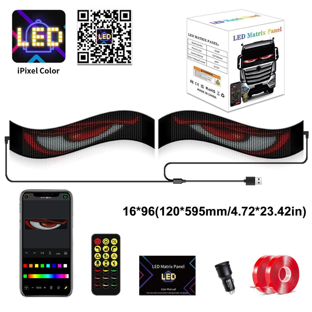 LED-Autoweichbildschirm: USB Flexibles Werbedisplay mit Bluetooth App-Steuerung für Fensterscheiben