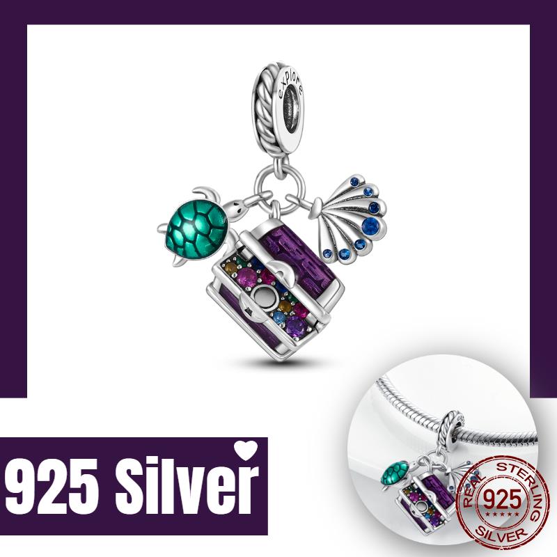 Summer Animal Friends Octopus Dog Starfish Charms Fit Bracelets Necklace Beads Original Copper Women Jewelry Making