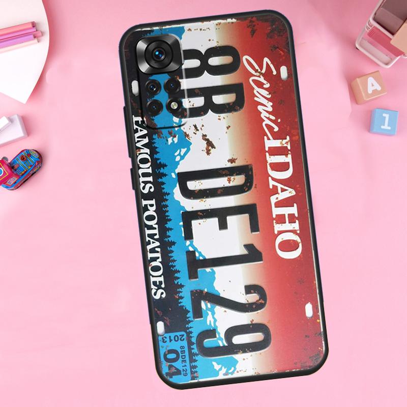 Retro Funny License Plate For Xiaomi Redmi Note 14 10 11 12 13 15 Pro Plus Phone Case For Redmi 15C 14C 10C 12C 13C 15