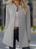 Women S Casual Stand Collar Mid Length Woolen Coat For Daily Wear