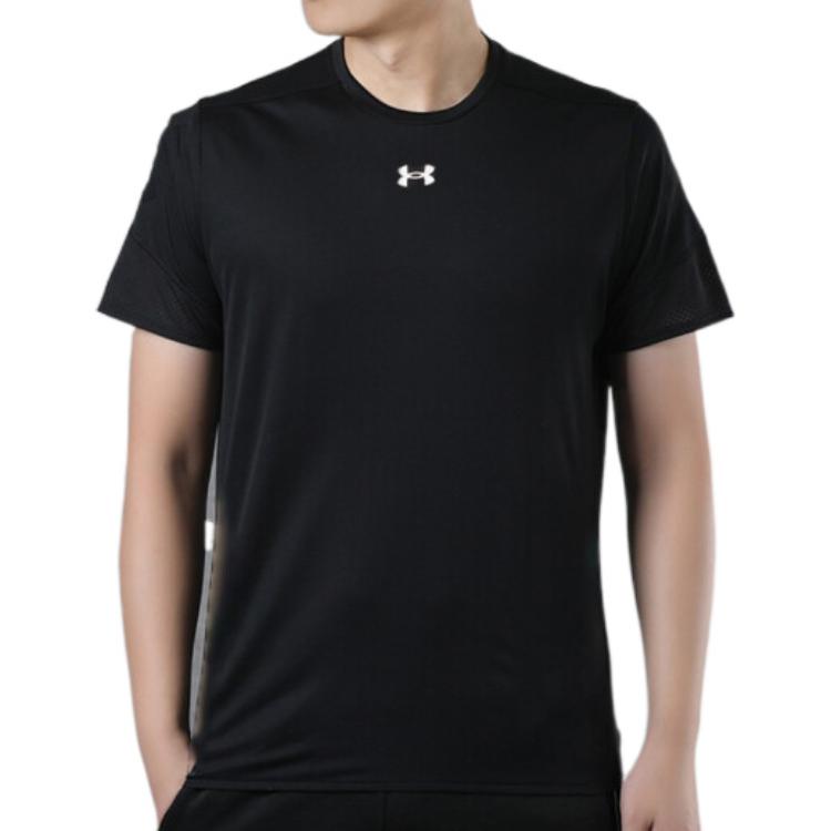 Under Armour Solid Logo Print Crew Neck Long Sleeve T-Shirt And Mid Rise Long Pants Casual Sports Set Men Sets Black 22600307-001+23600704-001