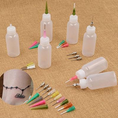 Applicatore per tatuaggi all'henné, spremere la bottiglia di plastica per i dettagli, set di punte per ugelli