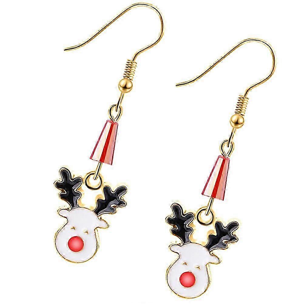 Christmas Earrings Christmas Eve Earrings Funny Creative Jewelry Earrings for Woman (Golden A)