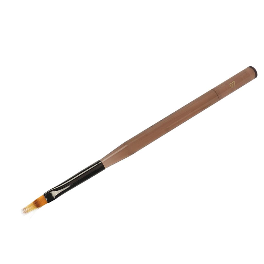 Nail Drawing Pen Nylon Flat Painting Nail Tool Fingernail Extension Gel Brush Brown Transparent Pen