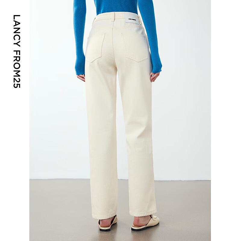 Langzi High-Waist Straight-Leg Coated Denim Jeans