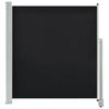 VidaXL Retractable Patio Side Awning 140x300 Cm Black Privacy Screen Windbreak 45190
