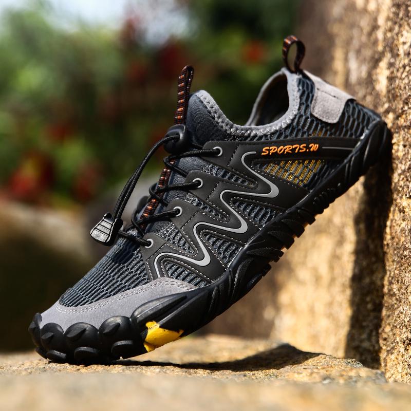 Mens River Tracing Shoes Summer New Thick Bottom Buffer Anti Slip Anti Puncture Travel Hiking Climbing Wading Shoes Man