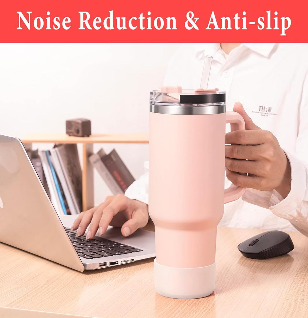 2Pcs Silicone Boot for Stanley Quencher Tumbler Protective Cup Bottom Sleeve Cover Cup Accessories Fits H2.0 30oz 40oz