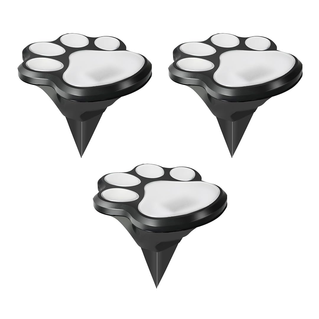 

TOMMYFIELD Cat Indirect Lighting for Paw Garden Lawn + Light, Garden, Print, Solar-Powered, Decoration, Outdoor, (White) білий