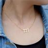 Number Charm Necklace Golden Women Universal Ladies Stainless Steel Choker Jewelry Neck Chain Long Accessories
