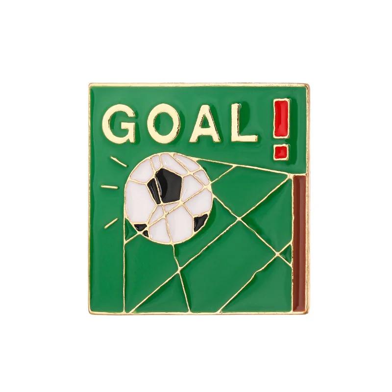 Football Competition Enamel Pin Custom Brooches for Bag Clothes Lapel Pin Badge Shoot and Goal Jewelry