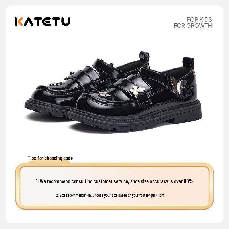 Carter Rabbit Girls' Stylish Black Leather Princess Shoes - Spring 2026 Formal Performance Footwear (X5CK004)