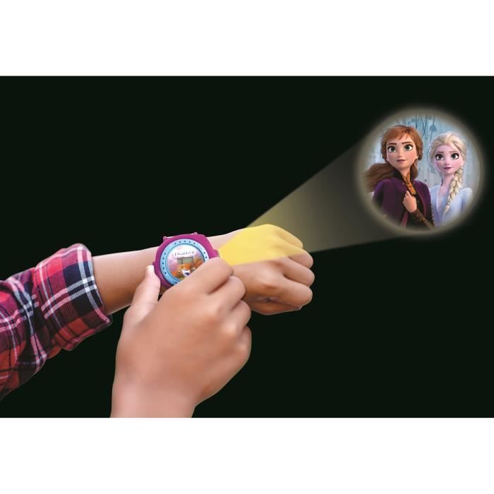 LEXIBOOK Montre Bracelet Ajustable, La Reine des Neiges, Projections de 20 Images, Ecran Digital